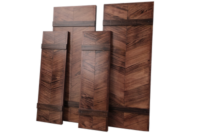 Hardwood Herringbone Shutters - Handcrafted Shutters Made of High Quality Wood | Nashville Woodcraft | Handmade Works of Functional Art for the Modern Home